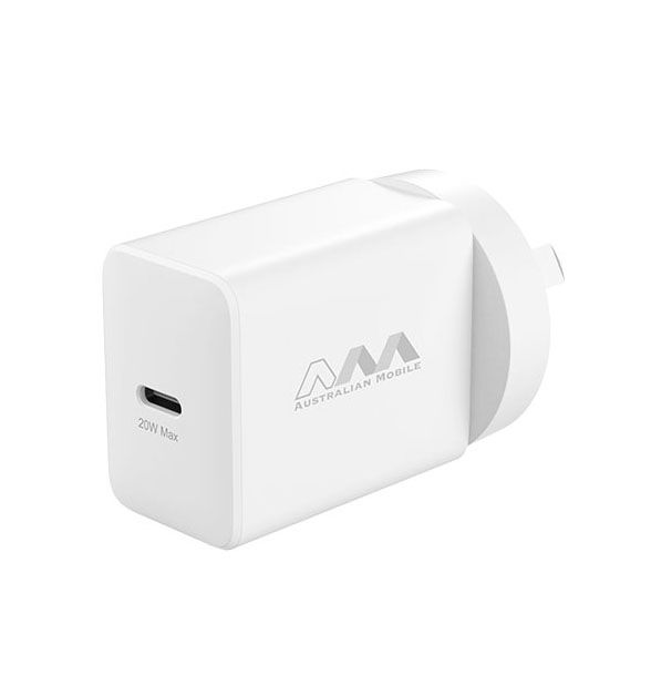 Australian Mobile AMC04 20W USB-C Power Adapter – White (SAA)