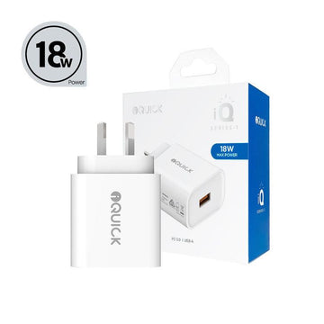 iQuick 18W PD3.0 USB-A Charging Adapter - White - iCELL MOBILE iCELL MOBILE