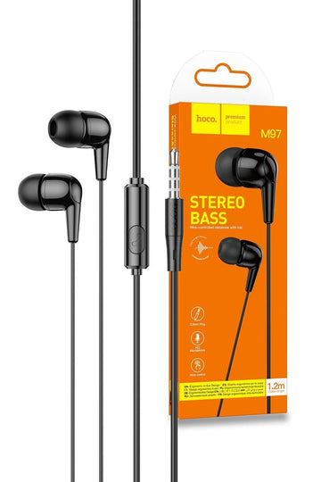 Hoco M97 Universal 3.5mm Earphones With Mic - iCELL MOBILE iCELL MOBILE