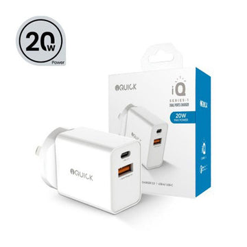 iQuick 20W PD3.0+QC3.0 Fast Charging Adapter - White - iCELL MOBILE iCELL MOBILE