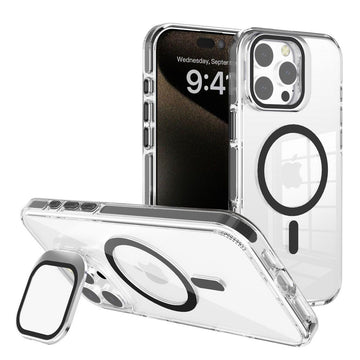 BLACKTECH J2 MagSafe Clear Case with Camera Glass Stand for iPhone 16 Pro Max - iCELL MOBILE iCELL MOBILE