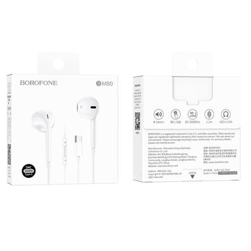 BOROFONE BM80 Type-C Digital Earphones with Mic – White - iCELL MOBILE iCELL MOBILE