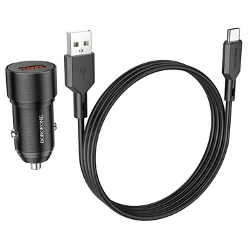 BOROFONE BZ19A QC3.0 Car Charger Set with Type-C Cable - iCELL MOBILE iCELL MOBILE