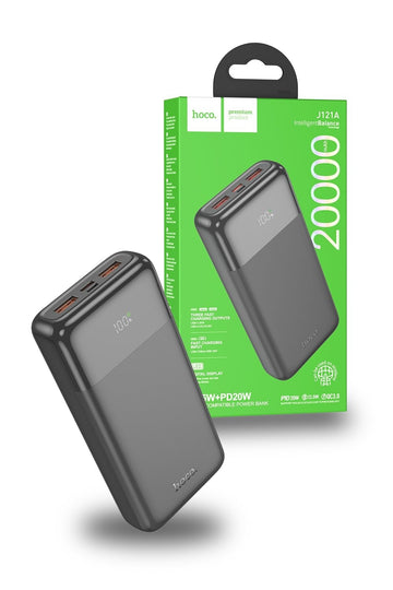 Hoco J121A 20000mAh 22.5W Ultra-Thin Power Bank - Black - iCELL MOBILE iCELL MOBILE