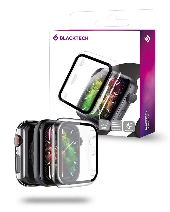 Apple Watch Ultra/Ultra 2 BLACKTECH Case With Tempered Glass - Clear - iCELL MOBILE