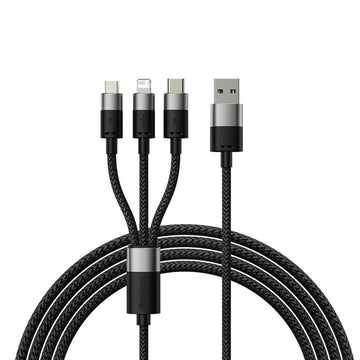 Baseus One-For-Three 3.5A Fast Charging Data Cable - 1.2m - iCELL MOBILE iCELL MOBILE