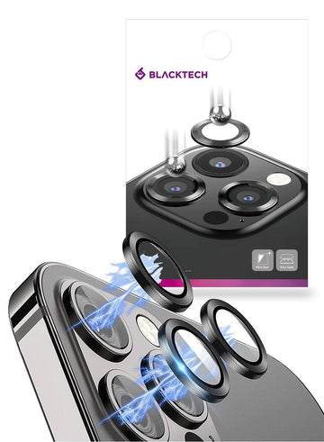 iPhone 14 Pro/14 Pro Max BLACKTECH Aluminum Alloy Camera Glass - Black - iCELL MOBILE iCELL MOBILE