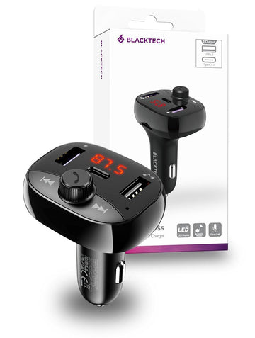 BLACKTECH BL-DE2 QC3.0 PD Car Bluetooth MP3 FM Transmitter - Black - iCELL MOBILE iCELL MOBILE