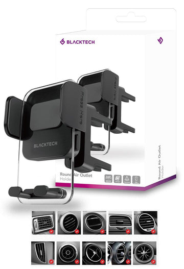 BLACKTECH Round Air Outlet Holder - Black - iCELL MOBILE iCELL MOBILE