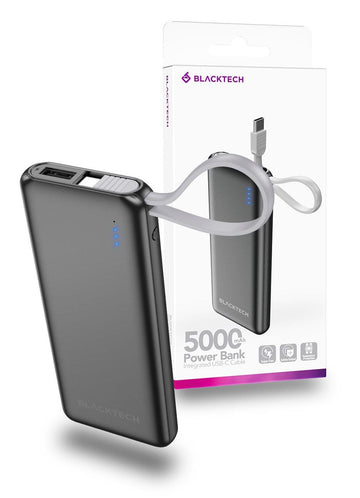 BLACKTECH 5000mAh Power Bank with Integrated USB-C Cable - iCELL MOBILE iCELL MOBILE