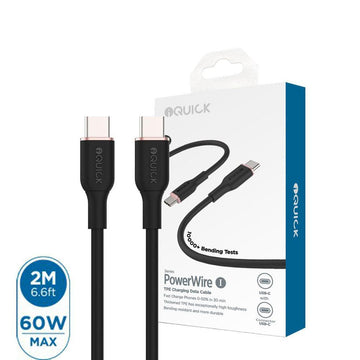 iQuick PowerWire 1 Series USB-C to USB-C Charging Data Cable - 2m - iCELL MOBILE iCELL MOBILE