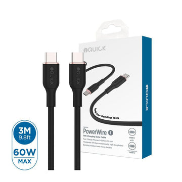 iQuick PowerWire 1 Series USB-C to USB-C Charging Data Cable - 3m - iCELL MOBILE iCELL MOBILE