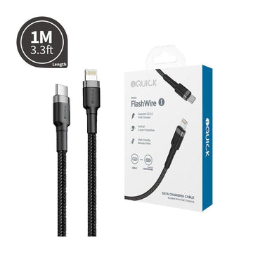 iQuick Braided USB-C to Lightning Fast Charging Cable - 1m - iCELL MOBILE iCELL MOBILE