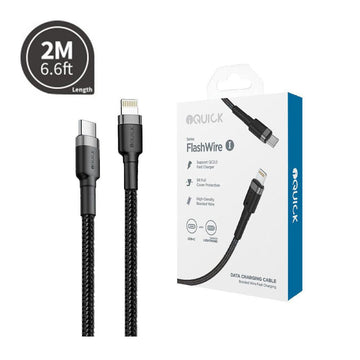iQuick Braided USB-C to Lightning Fast Charging Cable - 2m - iCELL MOBILE iCELL MOBILE