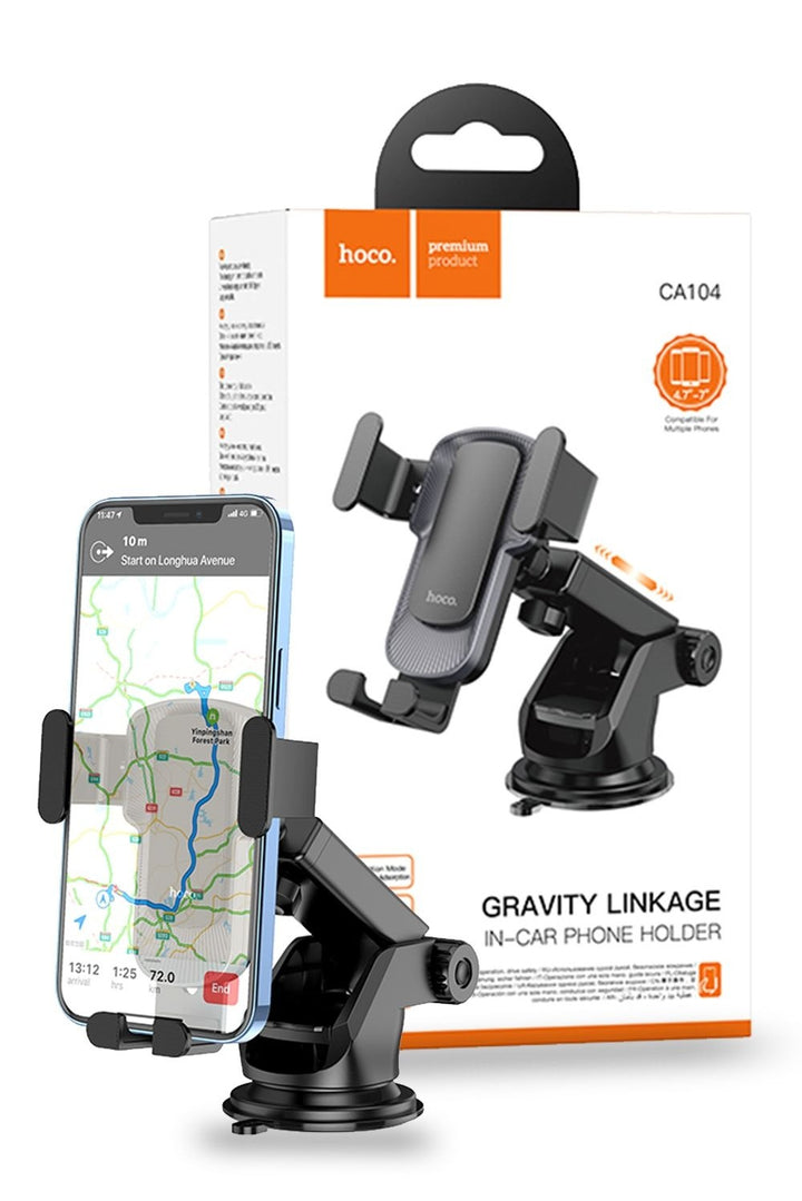 Hoco CA104 Gravity Car Phone Holder - Windshield & Dashboard Mount