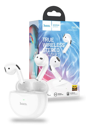 Hoco EW24 Simple True Wireless Earphones - White - iCELL MOBILE iCELL MOBILE
