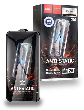 iPhone 15 Series Hoco G10 9D Anti-Static Full Cover Tempered Glass - Black - iCELL MOBILE iCELL MOBILE