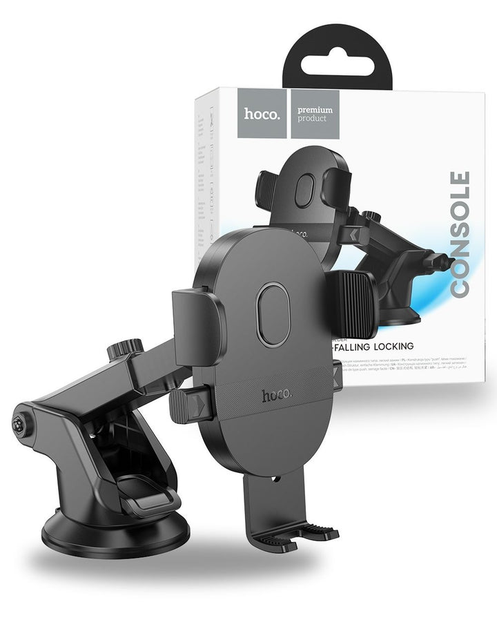 Hoco H19 Mighty One Button Car Phone Holder - Black