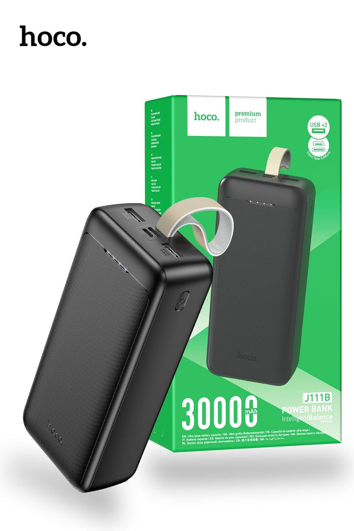 Hoco J111B 30000mAh Smart Power Bank – Black