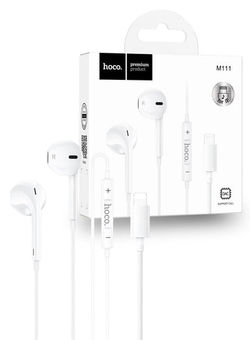 Hoco M111 Primero Digital Lightning Handsfree - White - iCELL MOBILE iCELL MOBILE