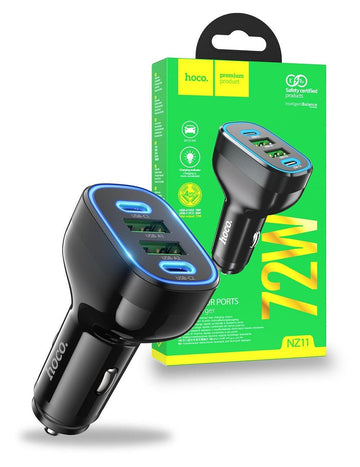 Hoco NZ11 Guide PD72W 2C2A Car Charger - Black - iCELL MOBILE iCELL MOBILE