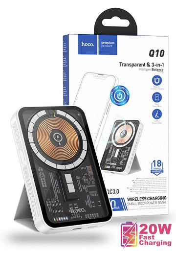Hoco Q10 PD20W Magnetic Wireless Charging Power Bank - White - iCELL MOBILE iCELL MOBILE