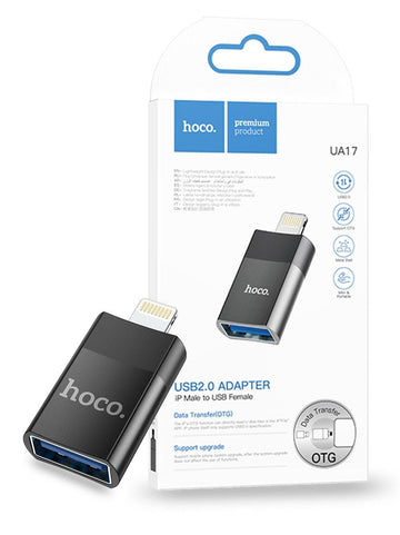 Hoco UA17 Lightning to USB-A OTG Adapter - Black - iCELL MOBILE iCELL MOBILE