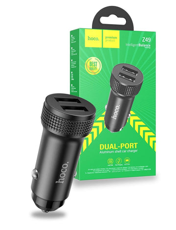Hoco Z49 Dual USB-A Car Charger - Black - iCELL MOBILE iCELL MOBILE