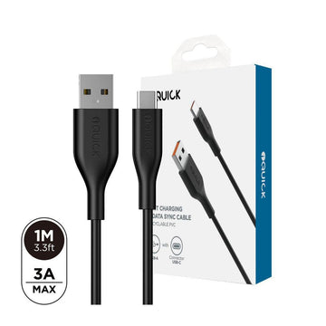 iQuick PVC USB-A to USB-C Fast Charging Cable - 1m - iCELL MOBILE iCELL MOBILE