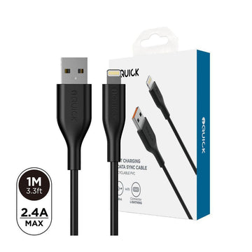 iQuick PVC USB-A to Lightning Fast Charging Cable - 1m - iCELL MOBILE iCELL MOBILE