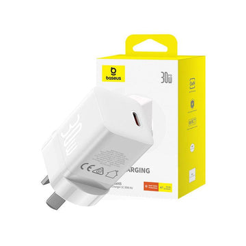 Baseus 30W Mini Fast Charger - Moon White - iCELL MOBILE iCELL MOBILE
