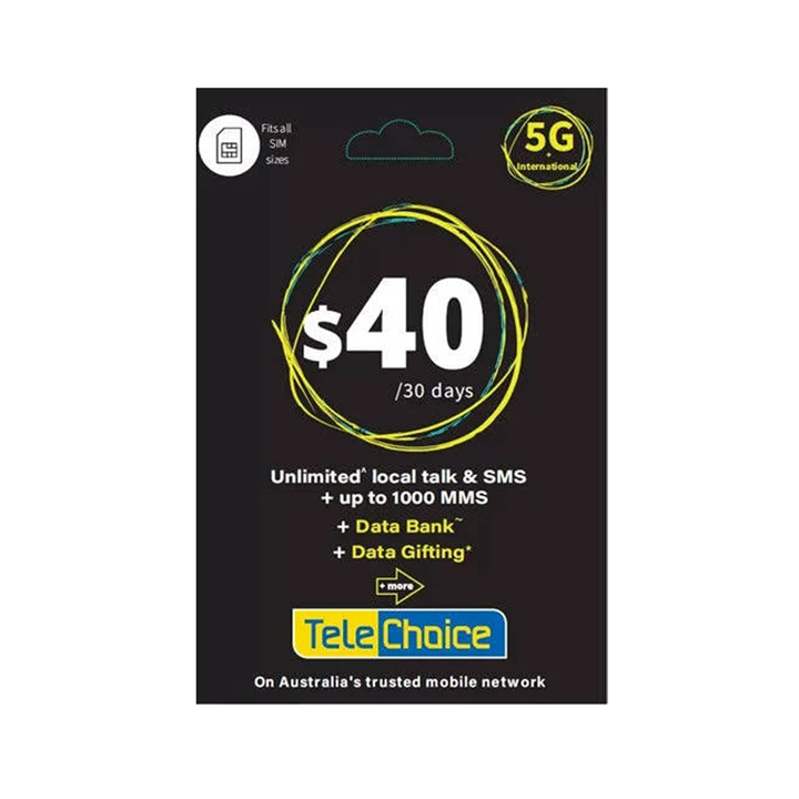 TeleChoice $40 Prepaid SIM
