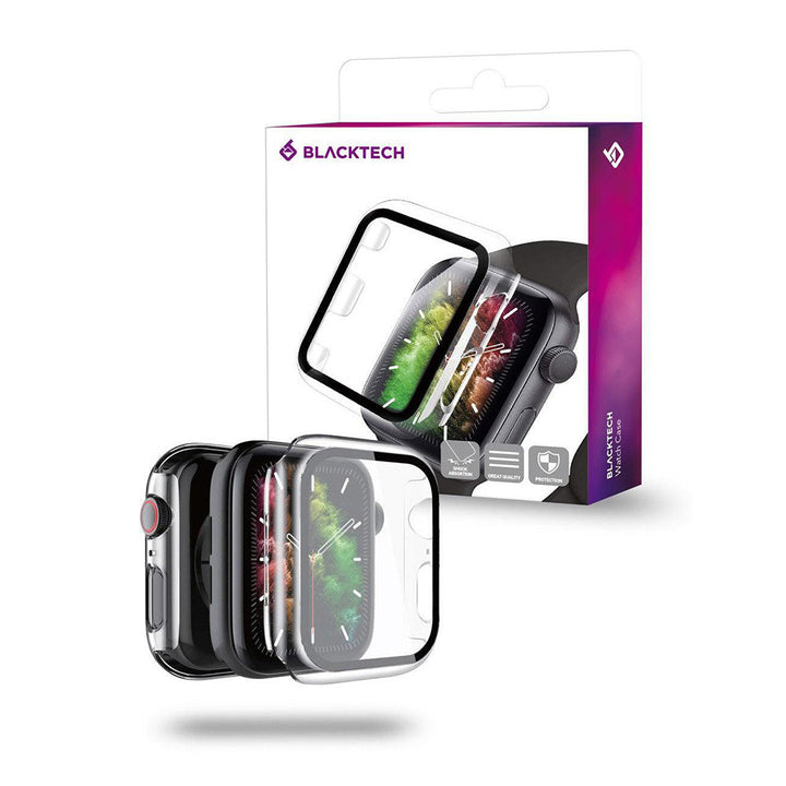 Apple Watch Series 8 BLACKTECH Case With Tempered Glass - Clear
