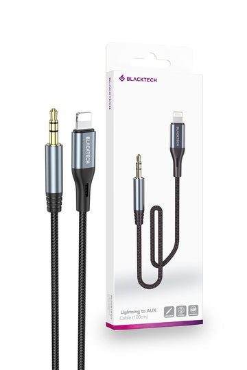BLACKTECH BL-DUP03L Lightning to AUX Cable - 1m - iCELL MOBILE  iCELL MOBILE