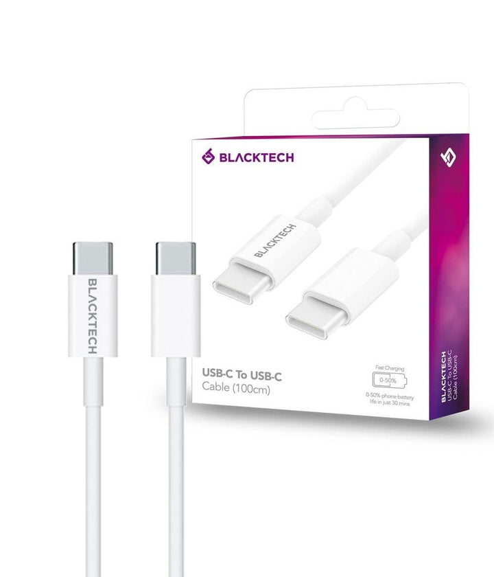 BLACKTECH USB-C To USB-C 65W Fast Charging Cable - 1m - iCELL MOBILE 