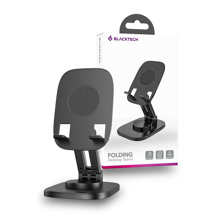 BLACKTECH BL-DH13 Folding Desktop Stand - Adjustable & Portable (Black)