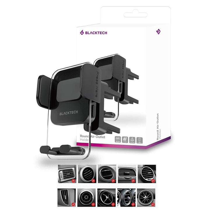 BLACKTECH Round Air Outlet Holder - Black