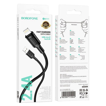 BOROFONE BX111 Feliz Lightning to USB-A Charging Data Cable - 1m - iCELL MOBILE  iCELL MOBILE