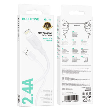 BOROFONE BX111 Feliz Lightning to USB-A Charging Data Cable - 1m - iCELL MOBILE  iCELL MOBILE