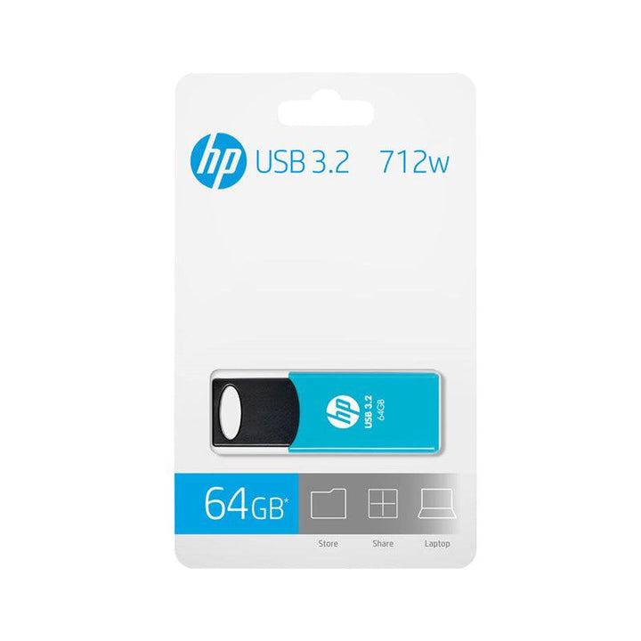 HP 712W 64GB USB 3.2 High-Speed Flash Drive – Blue - iCELL MOBILE 
