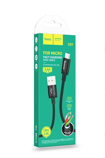 Hoco X89 Braided Charging Micro-USB Data cable - 1m - iCELL MOBILE  iCELL MOBILE