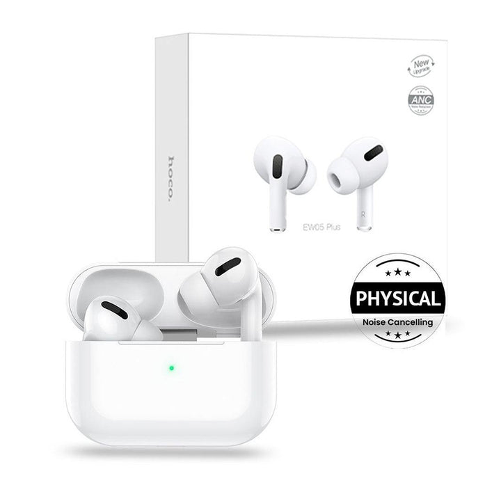 Hoco EW04 Plus True Wireless Earphones – White (Physical Noise Cancellation)