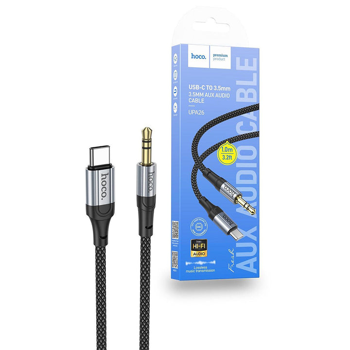 Hoco UPA26C USB-C to 3.5mm AUX Audio Cable - Black