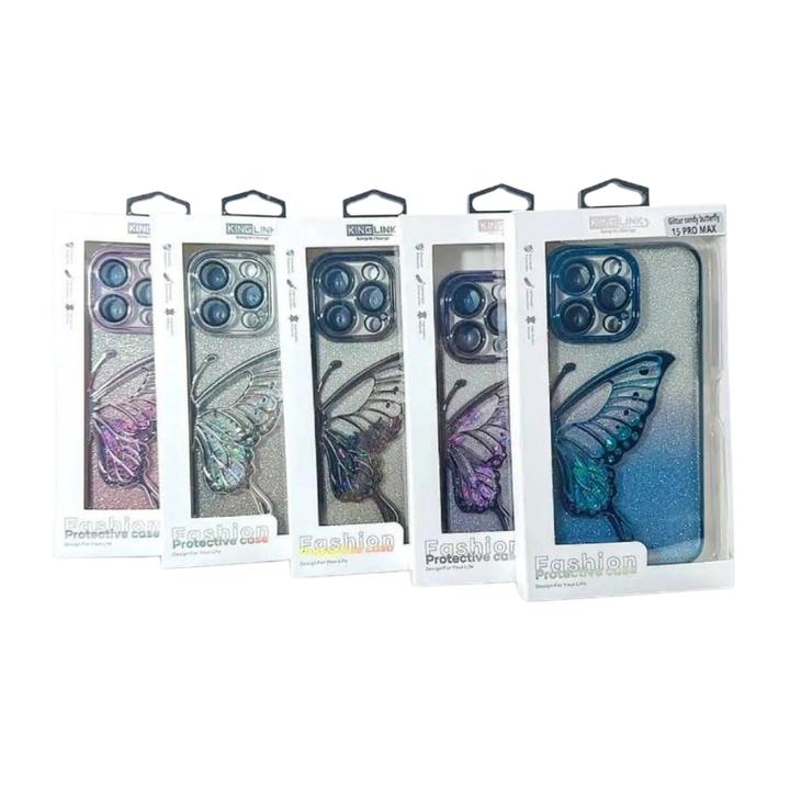 Kinglink Glitter Sandy Butterfly Case for iPhone 16 Pro Max