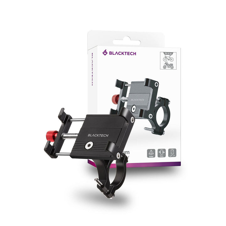 BLACKTECH BL-DCA4 Metal Bike & Motorcycle Phone Holder - Black