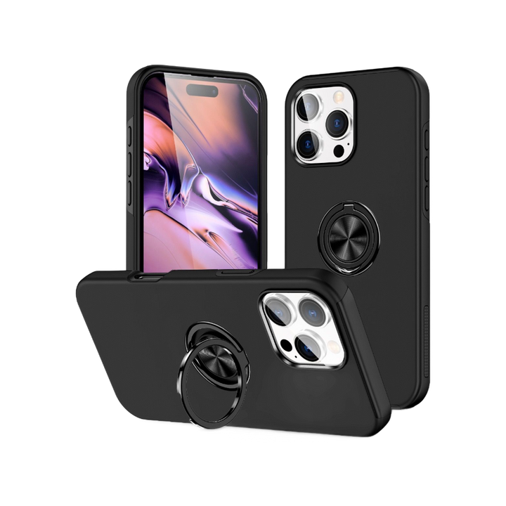 iPhone 17/18 Pro Max BLACKTECH Magnetic Ring Stand Case