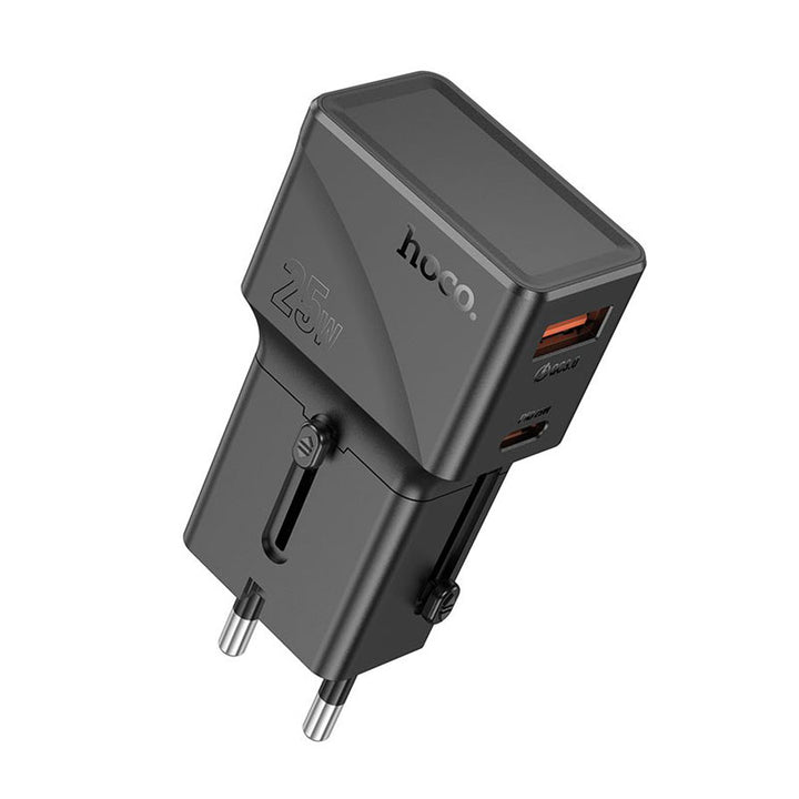 Hoco AC24 Mini PD25W QC3.0 Universal Travel Charger – Black