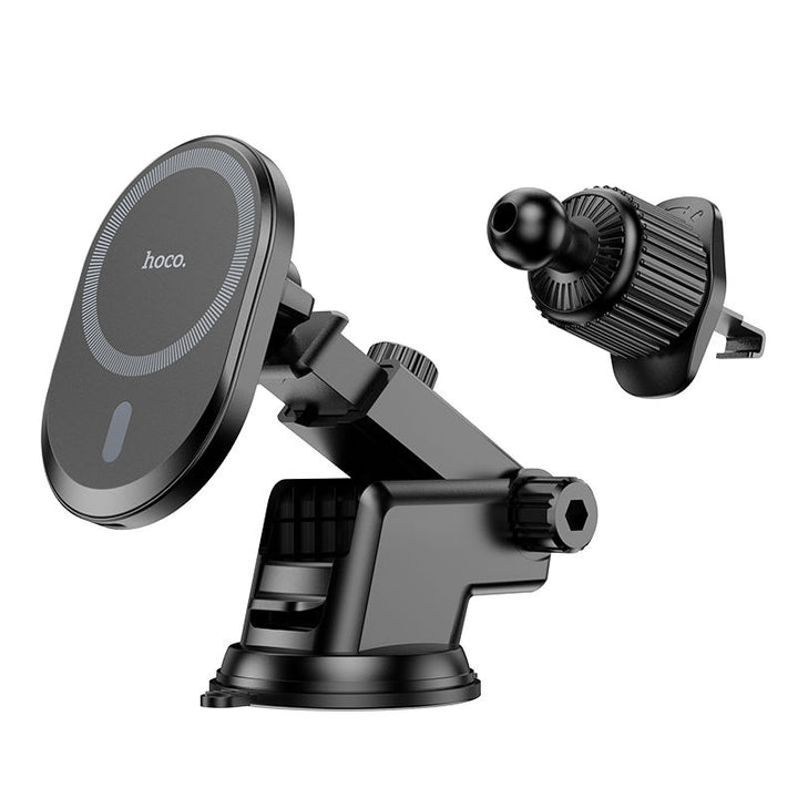 Hoco DCA71 15W MagSafe Wireless Charging Car Holder – Black