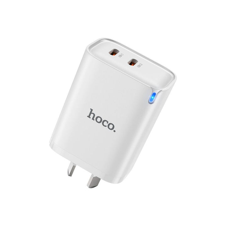 Hoco DNU6 Chief GaN Dual USB-C Fast Charger 45W (AU Plug) White