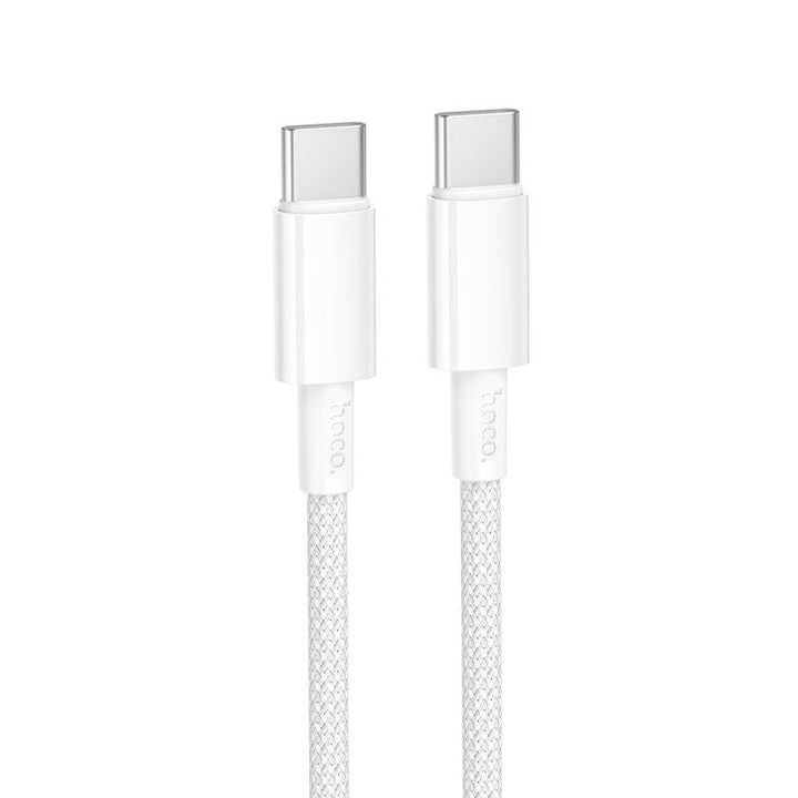 Hoco DU63 USB-C to USB-C 60W Braided Charging Cable - White